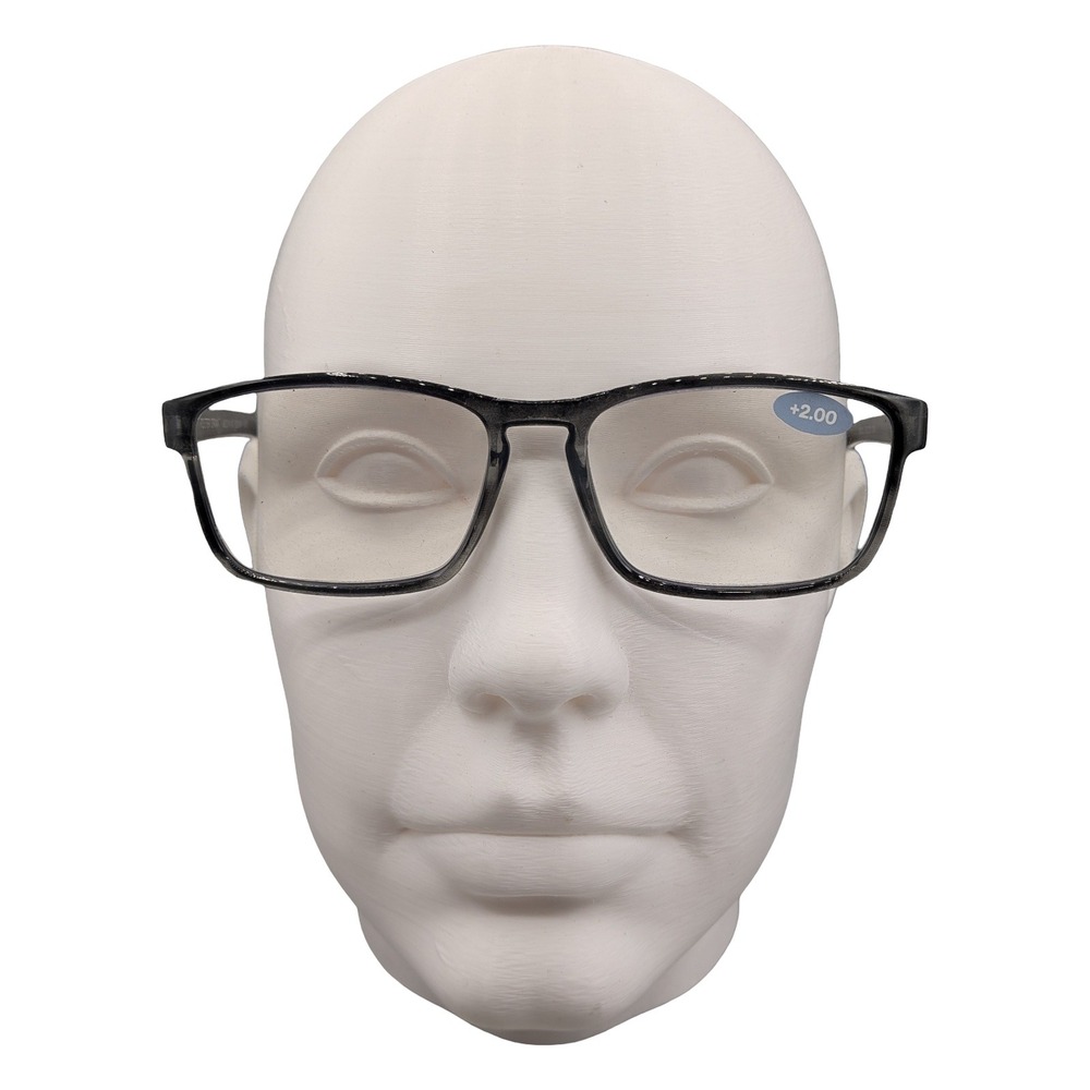 Foster Grant FGLT2301 GRY Reading Glasses +2.00 Strength Grey Rectangular Mens